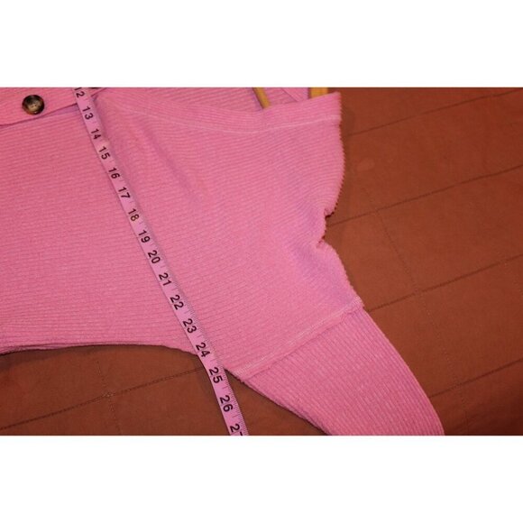 Abercrombie & Fitch Womens Pink Ribbed Button-Up Cardigan Sweater Size S - Picture 4 of 8